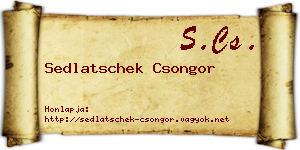 Sedlatschek Csongor névjegykártya